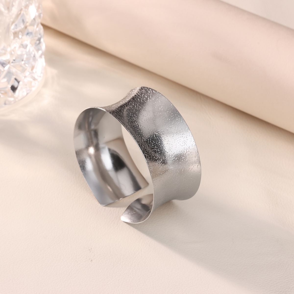 Women's Silvery Stainless Steel Open Bangle, Everyday Wear